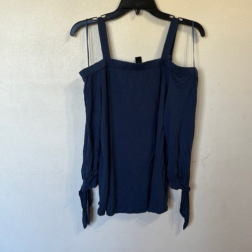 Navy blue off the shoulder top
